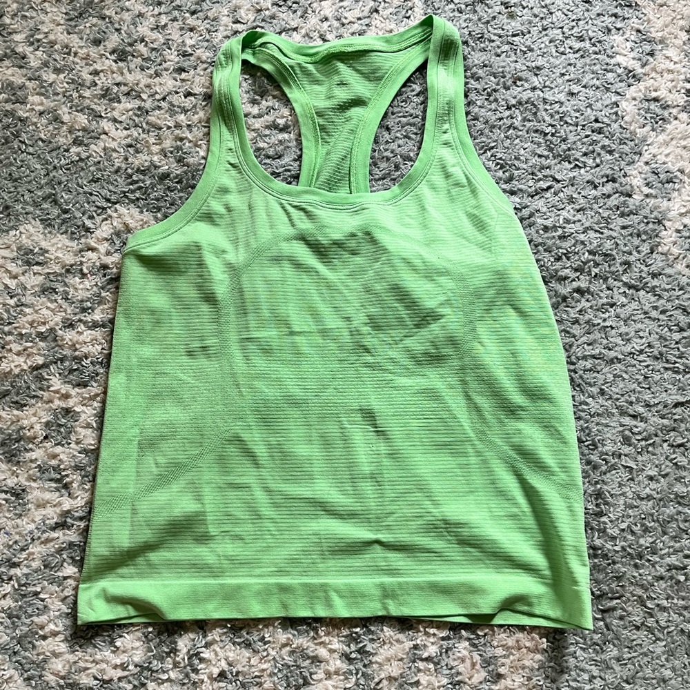 Lululemon neon green tank size 6 worn once
